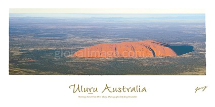 Image of Uluru (Ayers Rock) An aerial view in the centre of Australia...