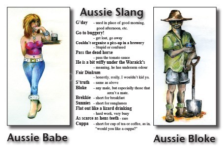 slang aussie postcards languages