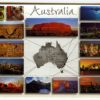 This Australia Jigsaw-Card Has Images of Kangaroos, Koala, Kata Tjuta, Uluru, Whitehaven Beach,