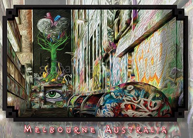 Melbourne Hosier Lane Graffiti Postcard