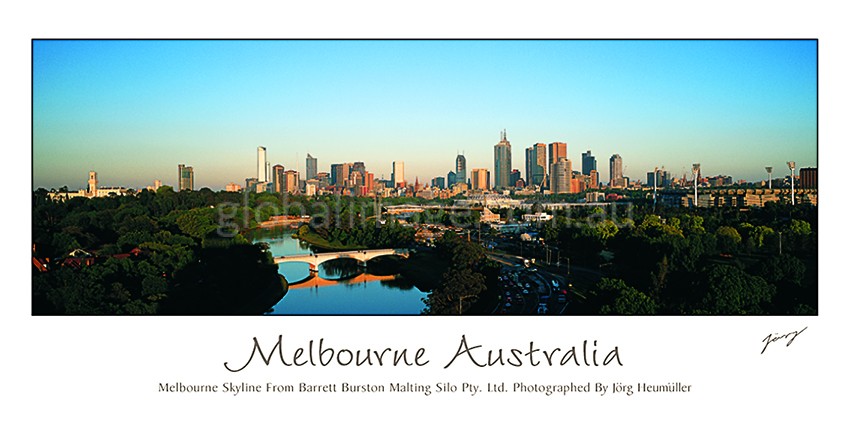 Melbourne Australia Poster with the Yarra River and the Melbourne ...